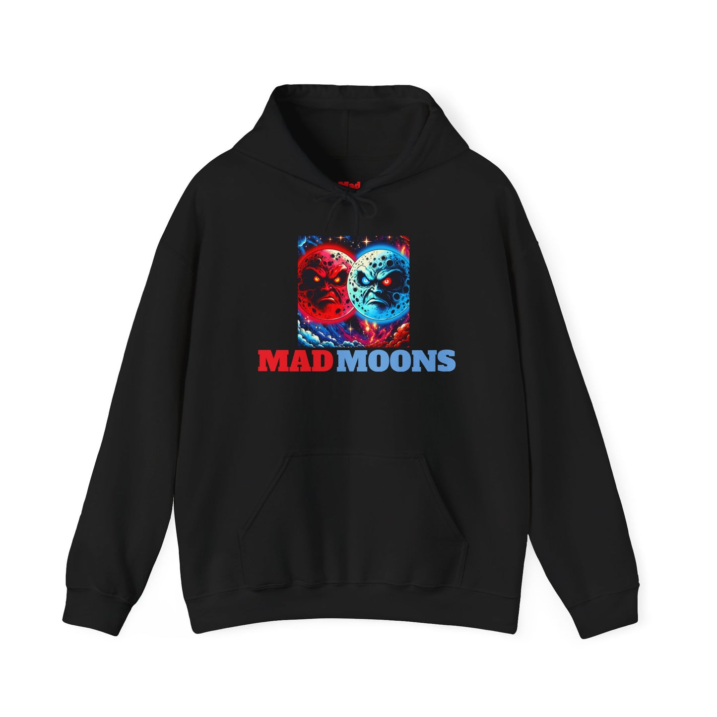 Mad Moons Red and Blue Design Hooded Sweatshirt