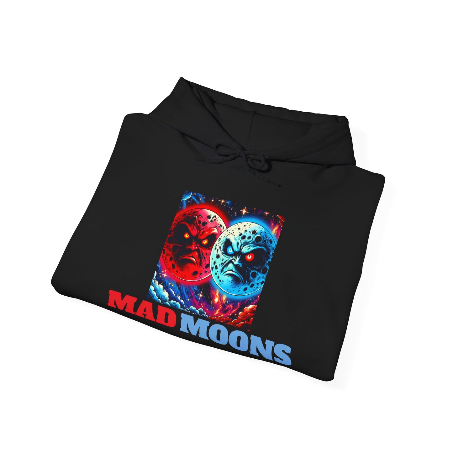 Mad Moons Red and Blue Design Hooded Sweatshirt